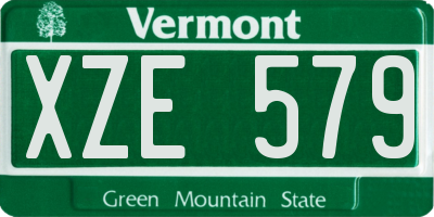 VT license plate XZE579