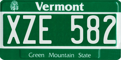 VT license plate XZE582