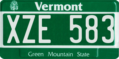 VT license plate XZE583