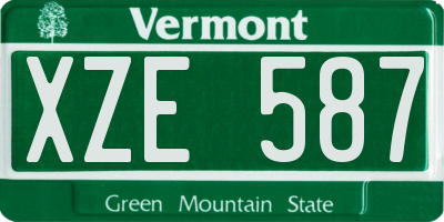 VT license plate XZE587