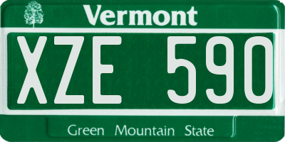 VT license plate XZE590