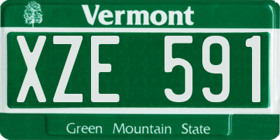 VT license plate XZE591