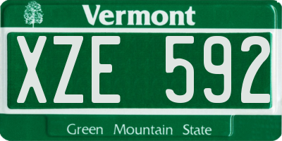 VT license plate XZE592
