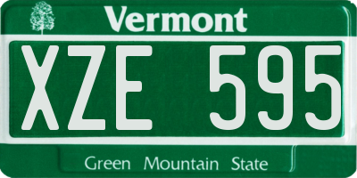 VT license plate XZE595