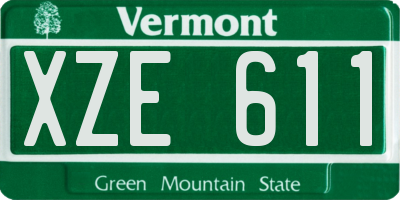 VT license plate XZE611