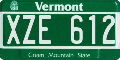 VT license plate XZE612