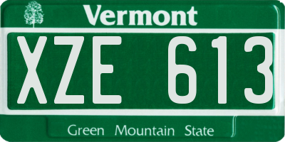 VT license plate XZE613