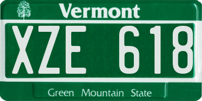 VT license plate XZE618
