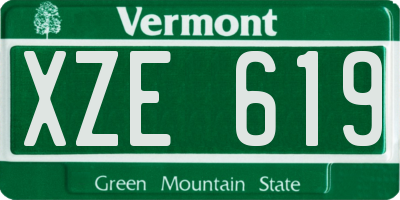 VT license plate XZE619