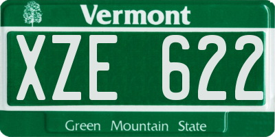 VT license plate XZE622