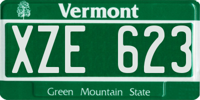 VT license plate XZE623