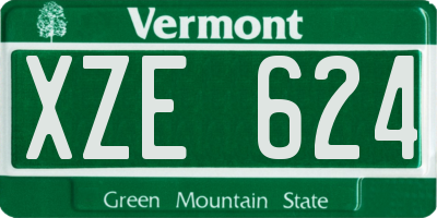 VT license plate XZE624