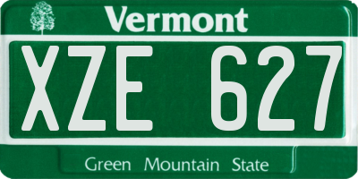 VT license plate XZE627