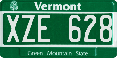 VT license plate XZE628