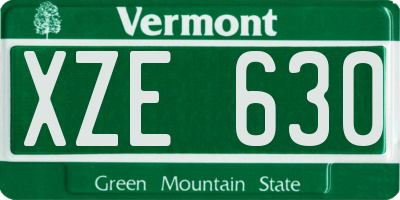 VT license plate XZE630