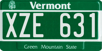 VT license plate XZE631