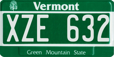 VT license plate XZE632