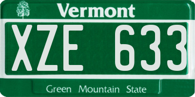 VT license plate XZE633