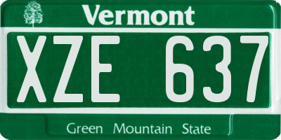 VT license plate XZE637