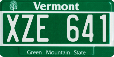 VT license plate XZE641