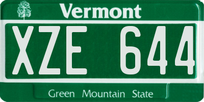 VT license plate XZE644