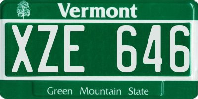 VT license plate XZE646