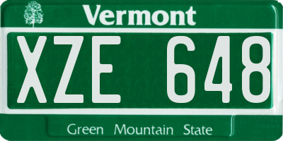 VT license plate XZE648