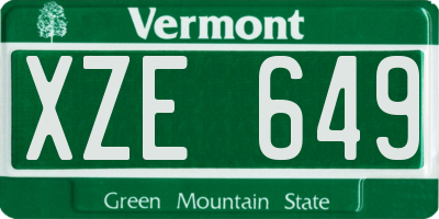VT license plate XZE649