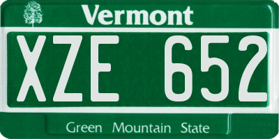 VT license plate XZE652