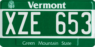 VT license plate XZE653