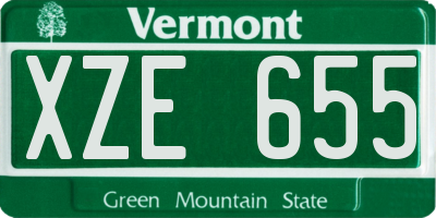 VT license plate XZE655