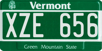 VT license plate XZE656