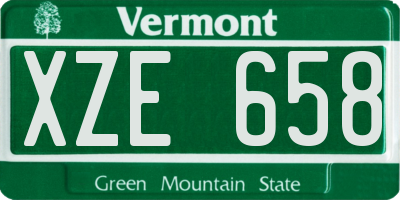 VT license plate XZE658