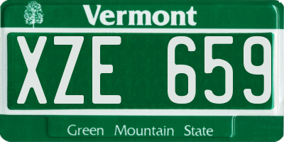 VT license plate XZE659