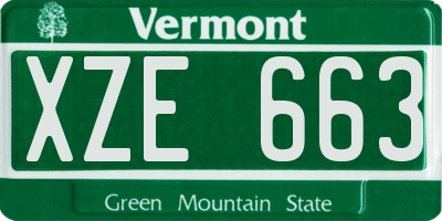 VT license plate XZE663