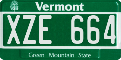 VT license plate XZE664