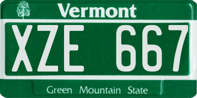 VT license plate XZE667