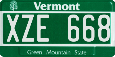 VT license plate XZE668