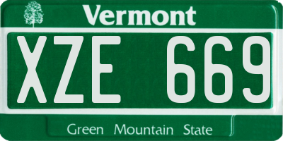 VT license plate XZE669