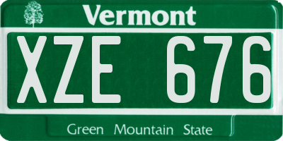 VT license plate XZE676