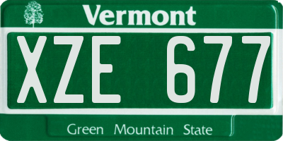 VT license plate XZE677