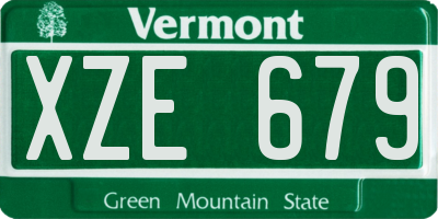 VT license plate XZE679