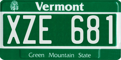 VT license plate XZE681
