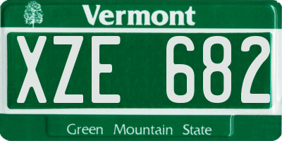 VT license plate XZE682