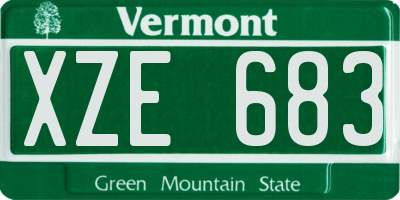 VT license plate XZE683