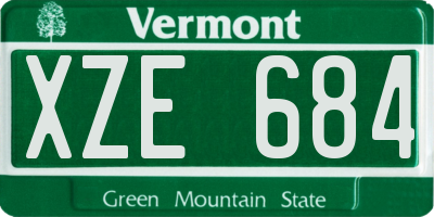 VT license plate XZE684