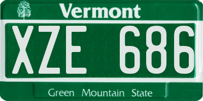 VT license plate XZE686