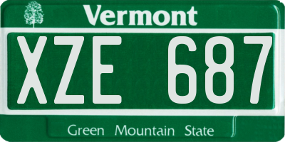 VT license plate XZE687