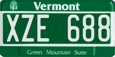 VT license plate XZE688