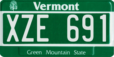 VT license plate XZE691